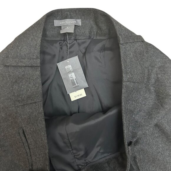 Ann Taylor Women's Sz. 8 Grey Charcoal Wool Cashmere Blend Fully Lined Pants NWT - Picture 5 of 8